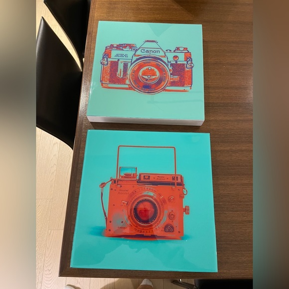 Canon Camera Art 2 piece set shiny finish looks great stacked together - Picture 2 of 4